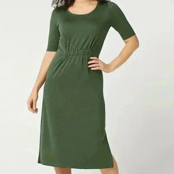 H by Halston Dresses & Skirts - H by Halston Petite Ruched Waist  Midi dress